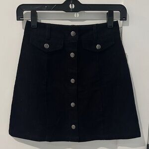 Abound Black Corduroy Mini Skirt XXS